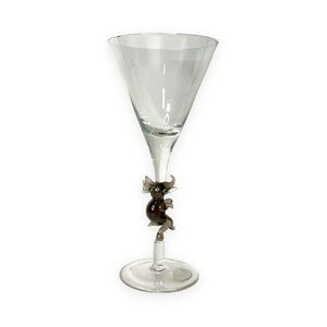 Gray‎ Elephant Martini Glass Stem Hand Blown Barware Imperial Enterprises
